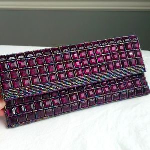 Vintage Beaded Clutch/ Purse, Purple